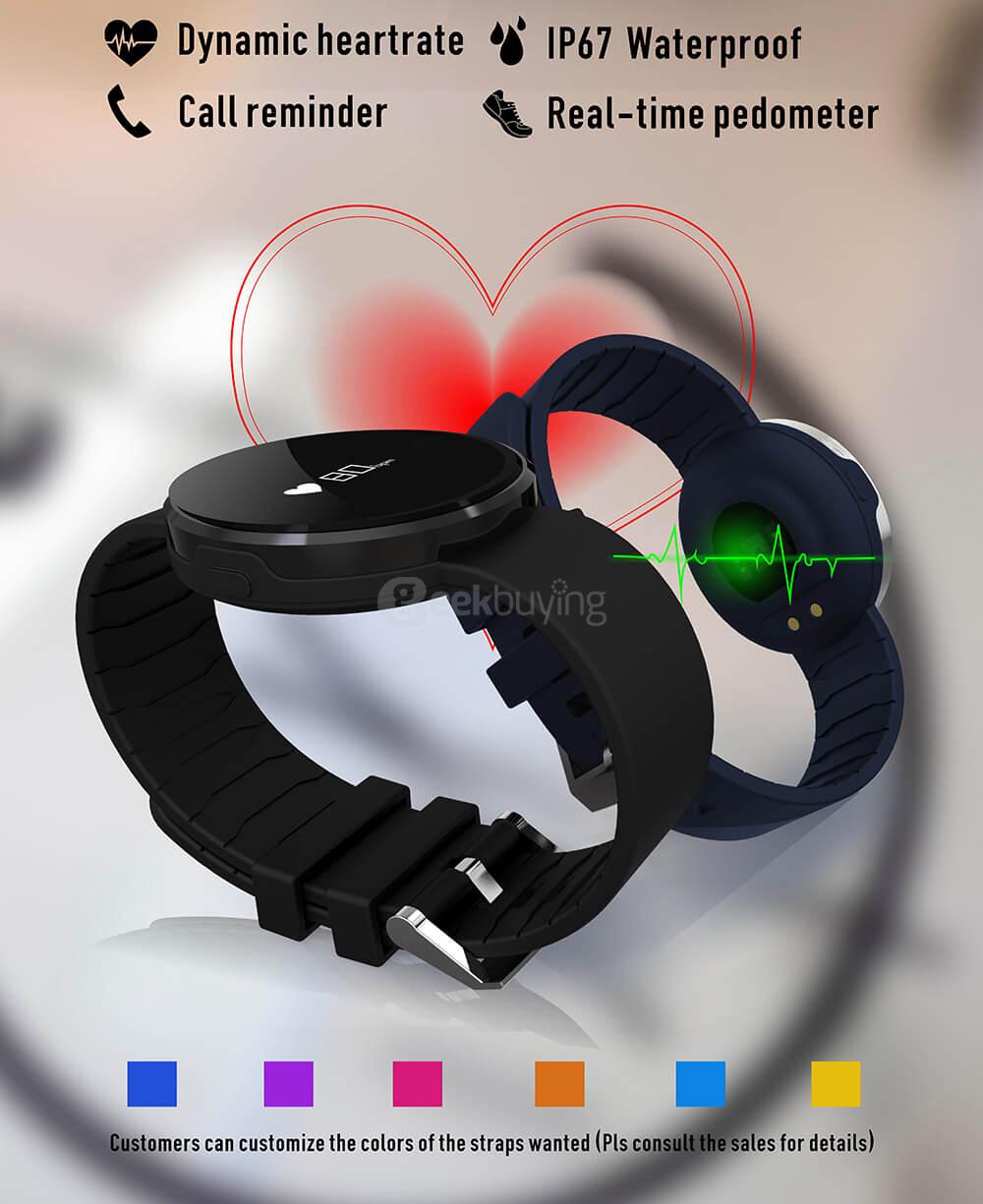 Makibes UW1 Bluetooth 4.0 Smart Bracelet Heart Rate Monitor Sleep Fitness Tracker Call Reminder IP67 Waterproof for Android iOS - Green
