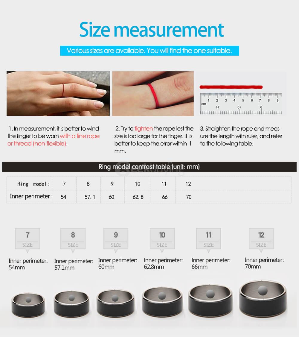 Size 8 Jakcom R3F Smart Ring Waterproof Wearable Ring for NFC Electronics Mobile Phone Android Smartphone - Black