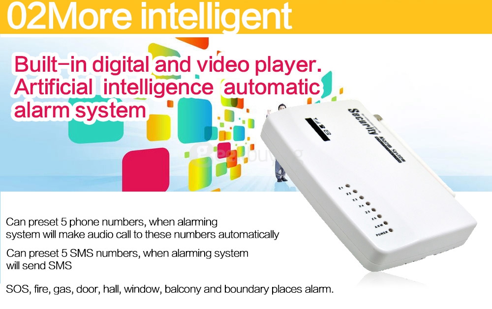 YA-300-GSM Wireless GSM Home Security Burglar Alarm System Auto Dialer SMS SIM Call 433MHz