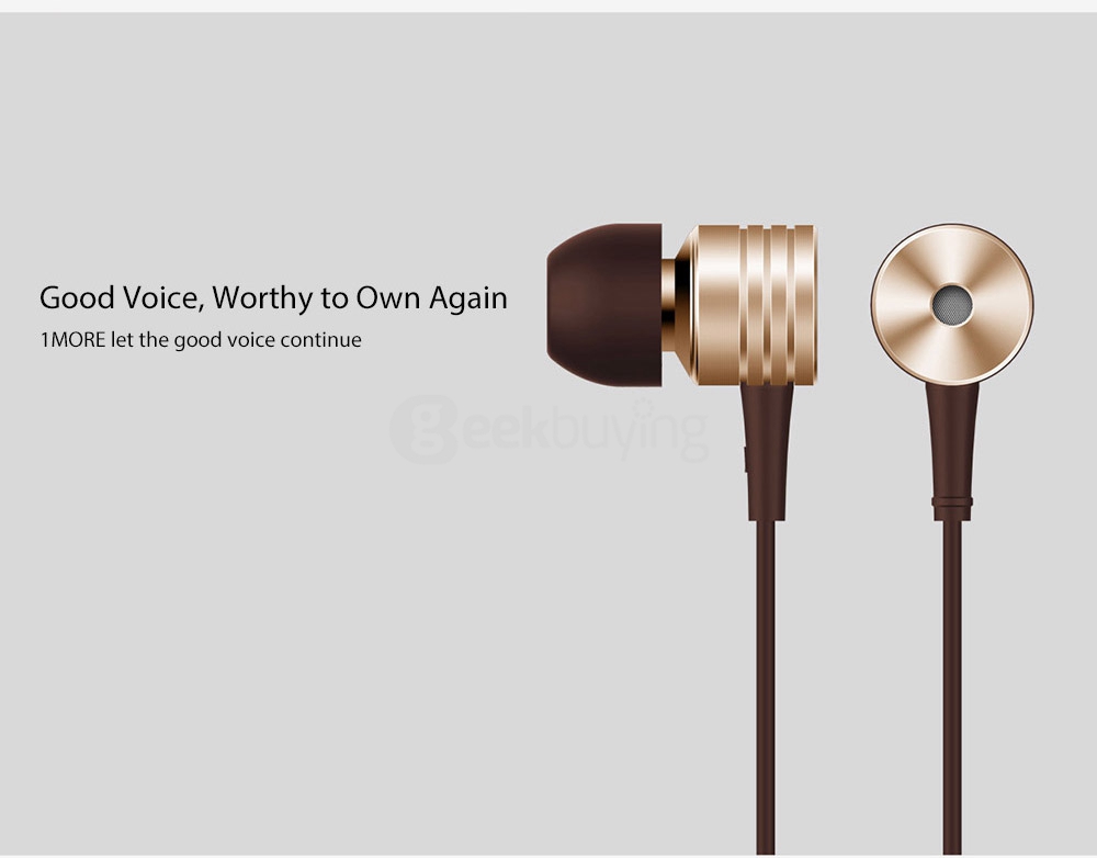 Original Xiaomi 1More Piston Classic In-Ear Wired Earphones with Microphone & Remote for Android iOS - Gray