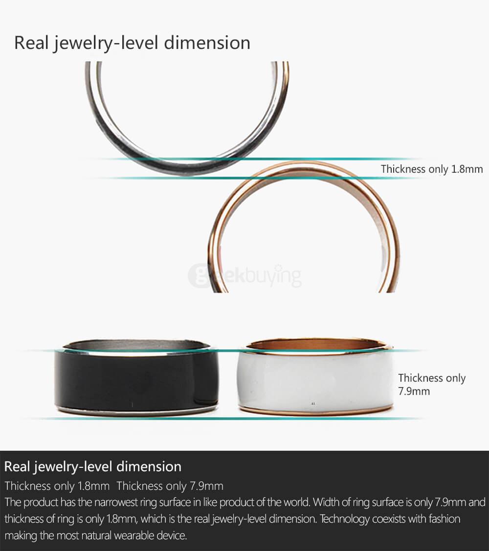 Size 8 Jakcom R3F Smart Ring Waterproof Wearable Ring for NFC Electronics Mobile Phone Android Smartphone - Black