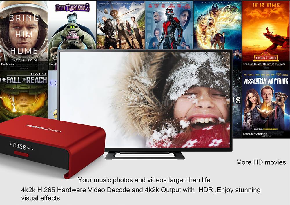 T95U Pro Amlogic S912 Android 6.0 2G/16G TV BOX 2.4G/5G Dual Band WIFI Gigabit LAN Bluetooth KODI LED Display