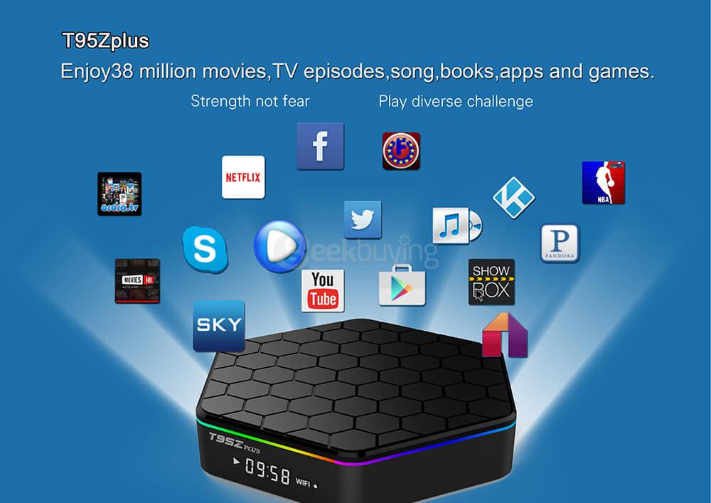 Bundle T95Z Plus Amlogic S912 Android 6.0 2G/16G TV BOX + Rii i8+ 2.4G Wireless Israel Hebrew Language Keyboard Black