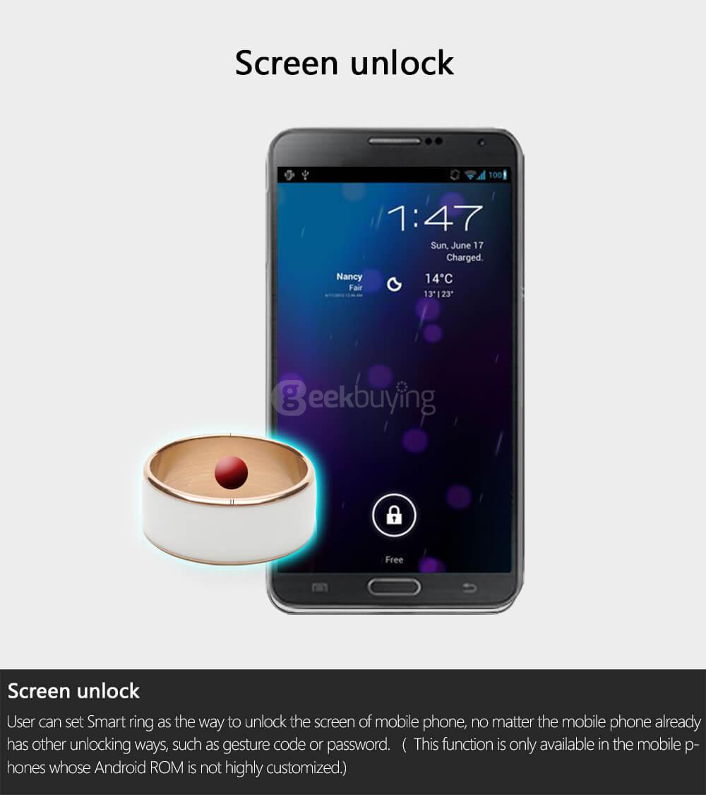 Size 8 Jakcom R3F Smart Ring Waterproof Wearable Ring for NFC Electronics Mobile Phone Android Smartphone - Black