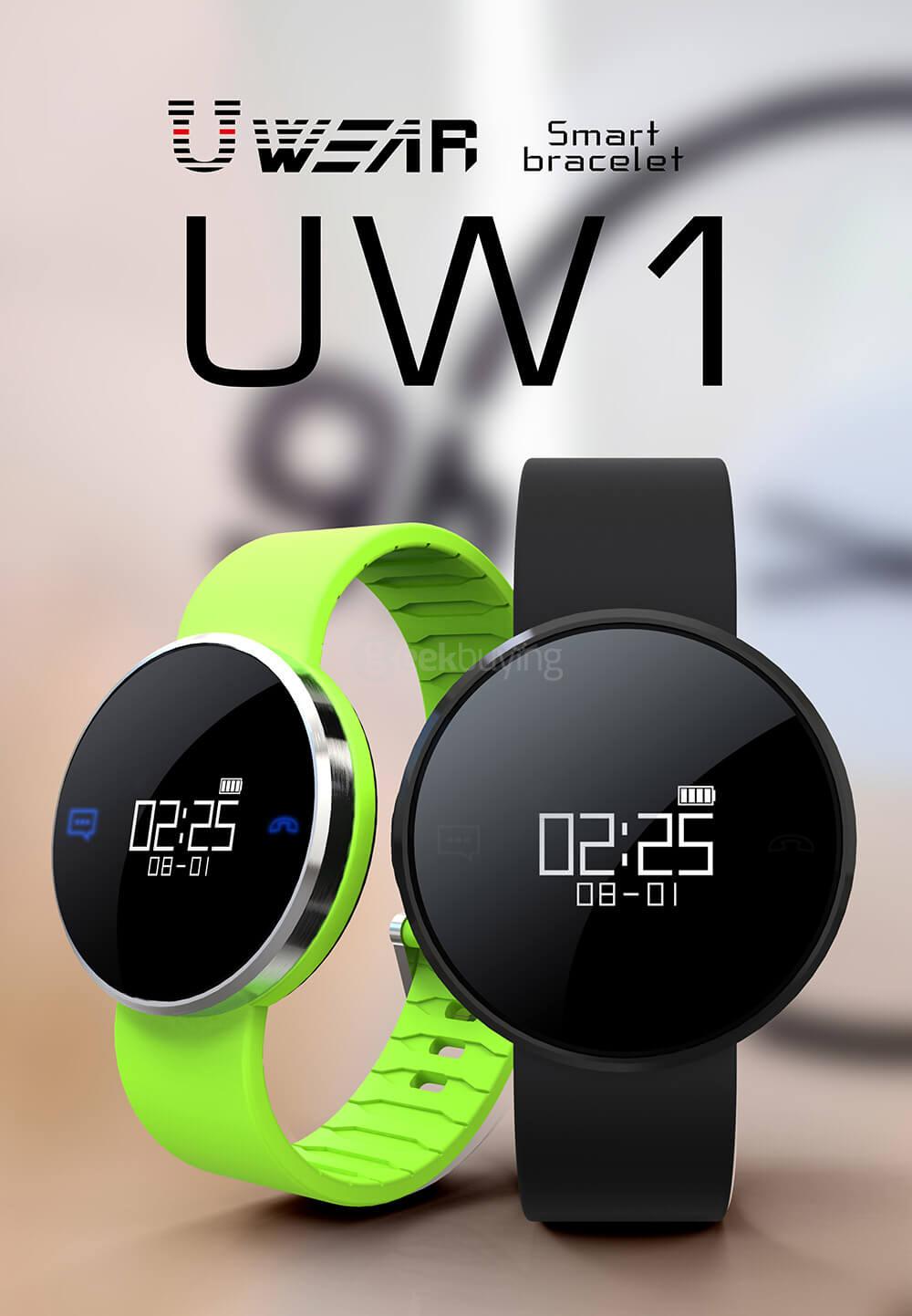 Makibes UW1 Bluetooth 4.0 Smart Bracelet Heart Rate Monitor Sleep Fitness Tracker Call Reminder IP67 Waterproof for Android iOS - Green