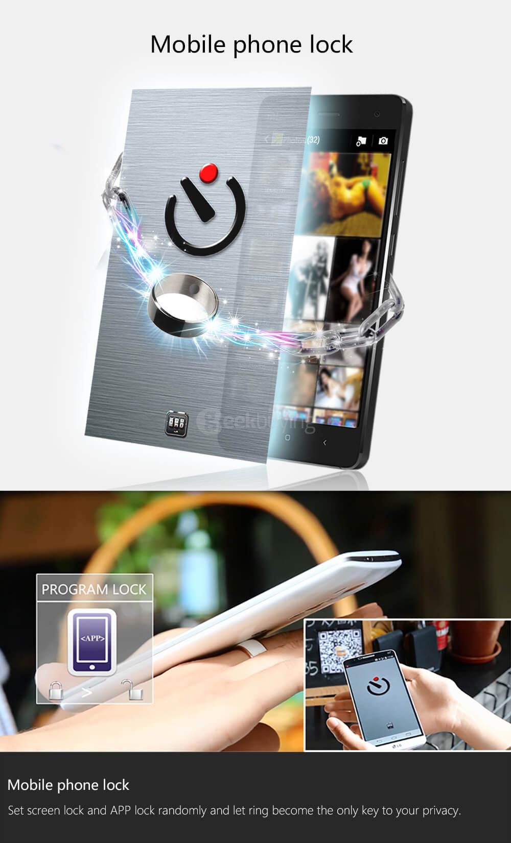 Size 9 Jakcom R3F Smart Ring Waterproof Wearable Ring for NFC Electronics Mobile Phone Android Smartphone - White