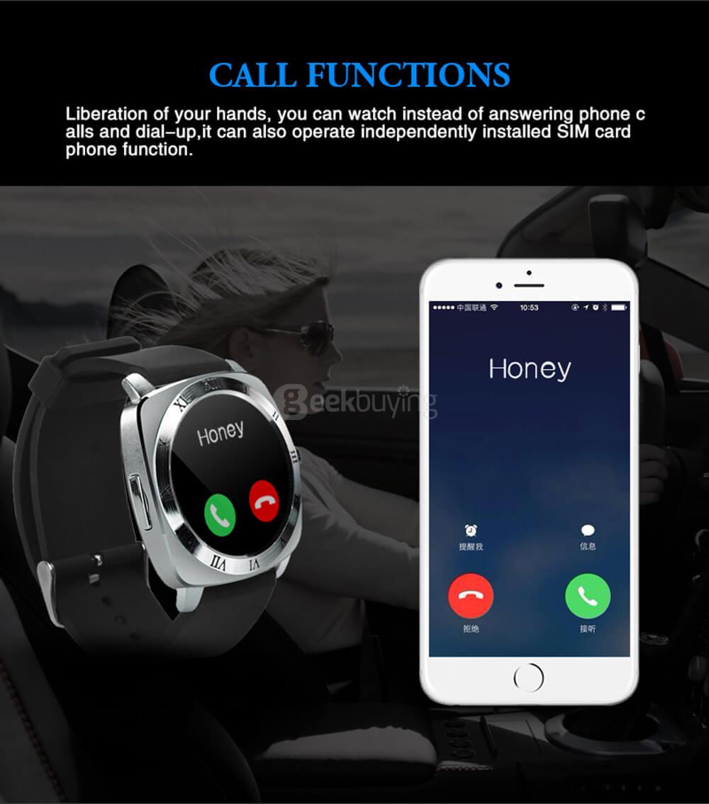 X3 2G Smart Watch Phone Sport Version 1.33 inch MTK6261 Pedometer Sleep Monitor Sedentary Reminder Support SIM TF Card 1.3MP Camera - Silver