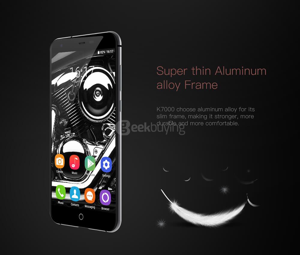 [HK Stock]Oukitel K7000 5.0inch HD Android 6.0 4G LTE Smartphone MT6737 Quad Core 1.3GHz 2GB RAM 16GB ROM 8.0MP TOUCH ID LED Notification Hotknot - Black