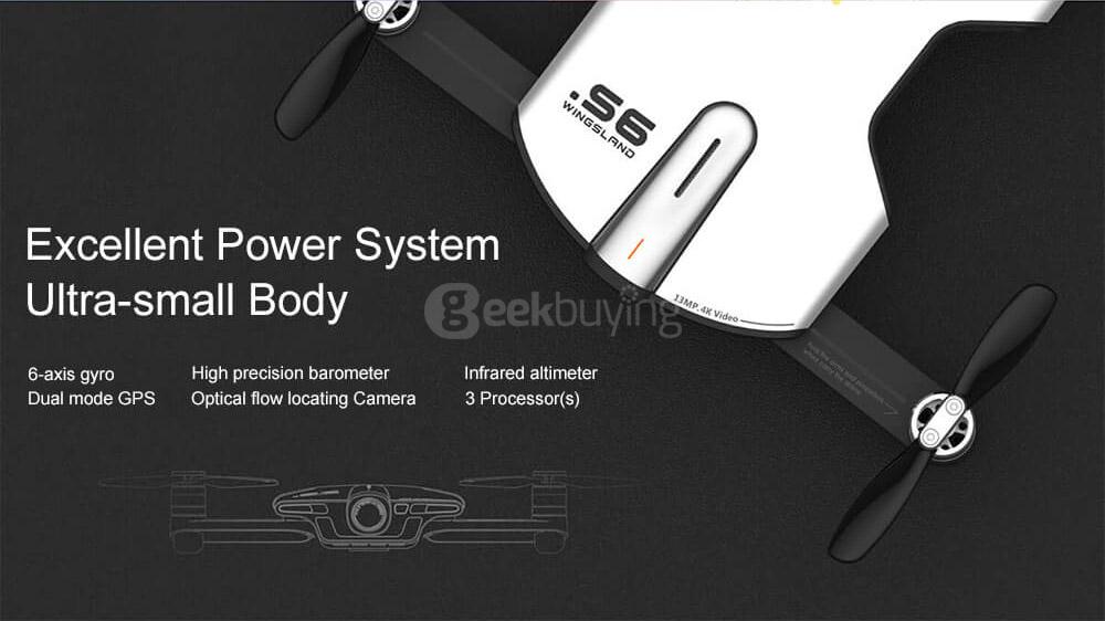 Wingsland S6 Pocket Selfie Drone FPV 4K HD Camera GPS Obstacle Avoidance RC Quadcopter - Camouflage