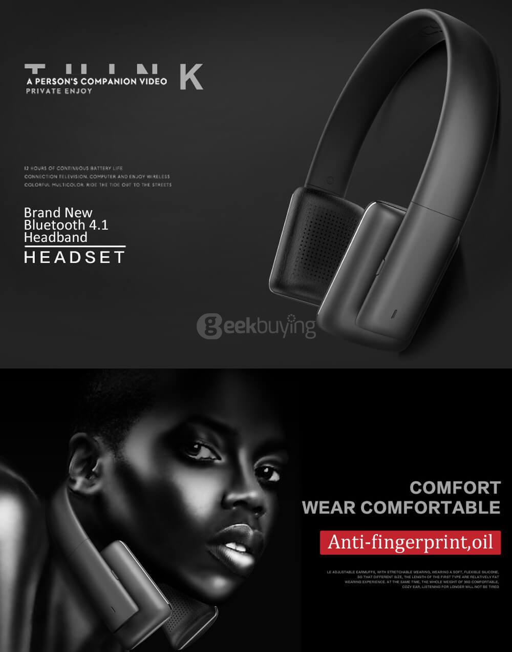 QCY QCY50 Foldable Bluetooth V4.1 Wireless Headphones with Mic - White