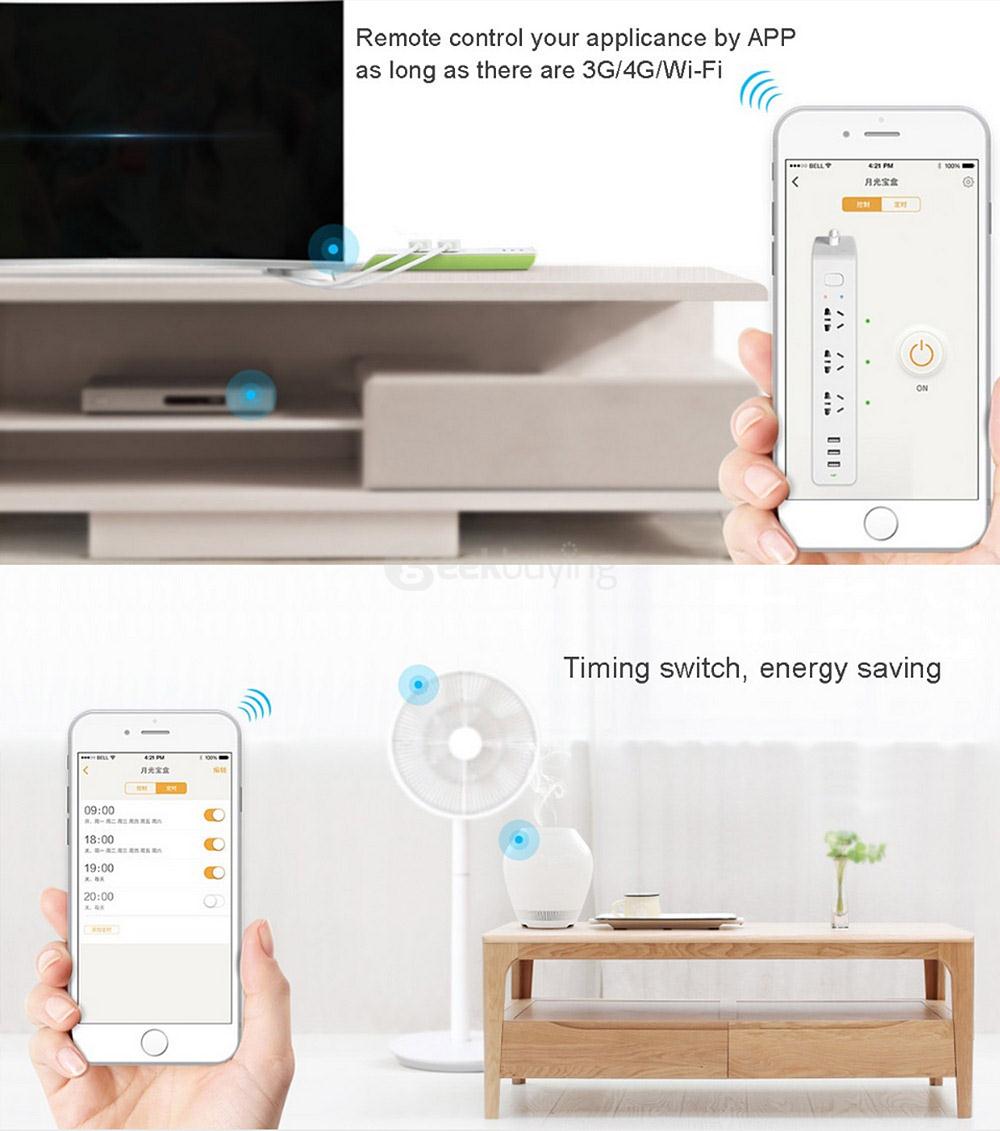 Broadlink MP2 Smart Home System Power Strip Wireless Remote Control Electrical Smart Plugs Sockets By e-controle Switch - White