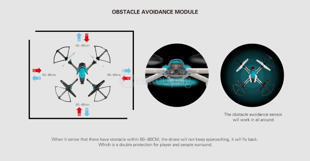 Kaideng K80 Pantonma 2MP Camera WIFI FPV Obstacle Avoidance RC Quadcopter RTF - Blue