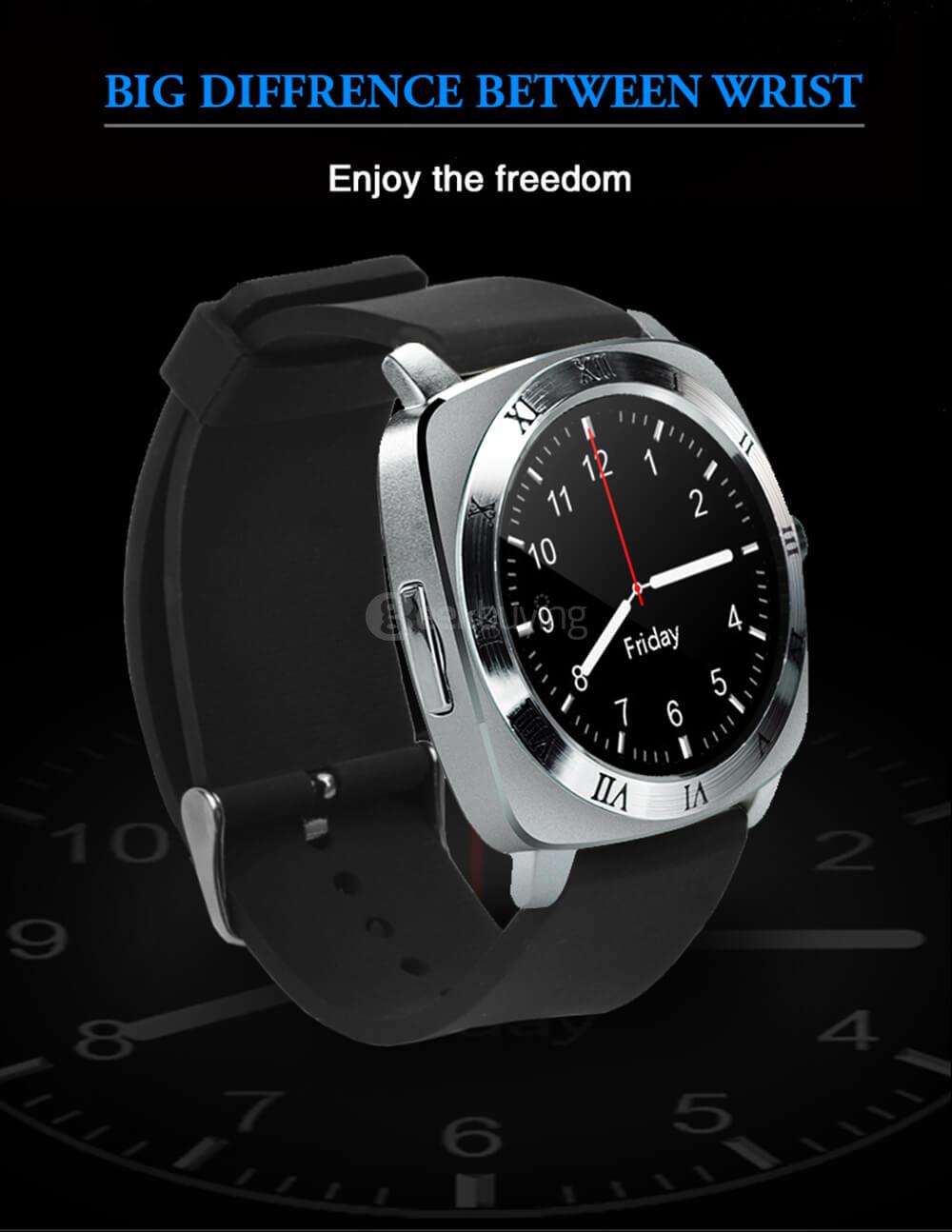 X3 2G Smart Watch Phone Sport Version 1.33 inch MTK6261 Pedometer Sleep Monitor Sedentary Reminder Support SIM TF Card 1.3MP Camera - Silver