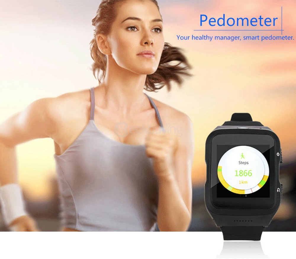 ZGPAX S83 3G Smart Watch Phone Android 5.1 MTK6580 Quad Core 1.3GHz 512MB/8GB 5.0MP Camera WiFi Bluetooth 4.0 GPS - Silver
