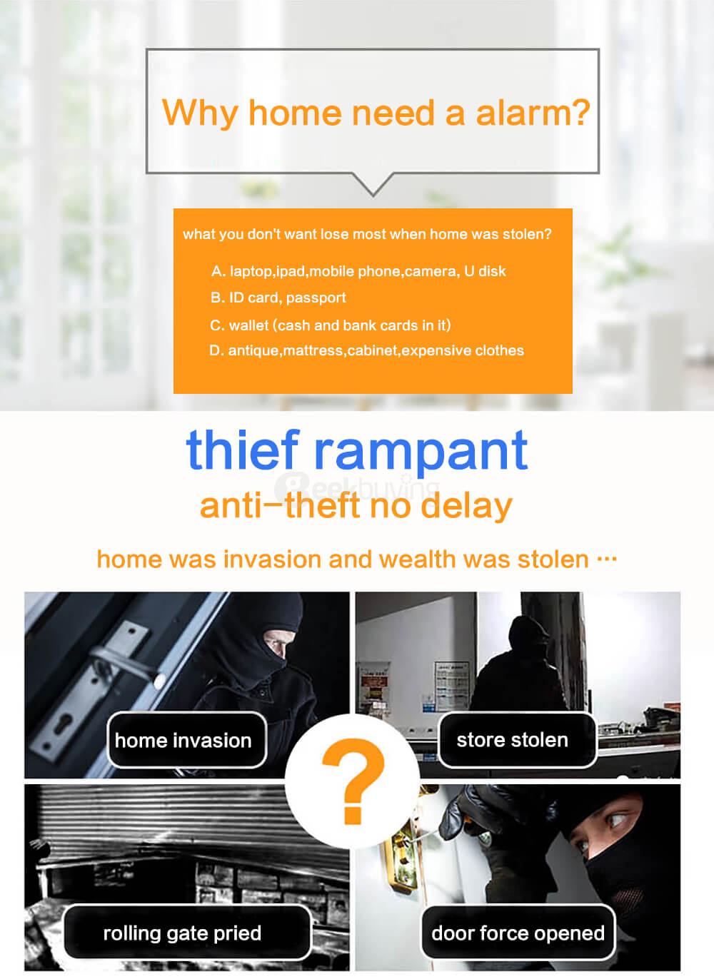 YA302C Wireless Audible Antitheft Alarm White