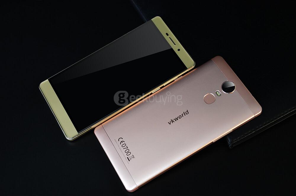 VKWORLD T1 PLUS 6.0inch HD 4G LTE Android 6.0 Smartphone 64-bit MT6735 Quad Core 2GB 16GB 8.0MP 13.0MP Touch ID 4300mAh Fast Charge Gyro - Rose Gold