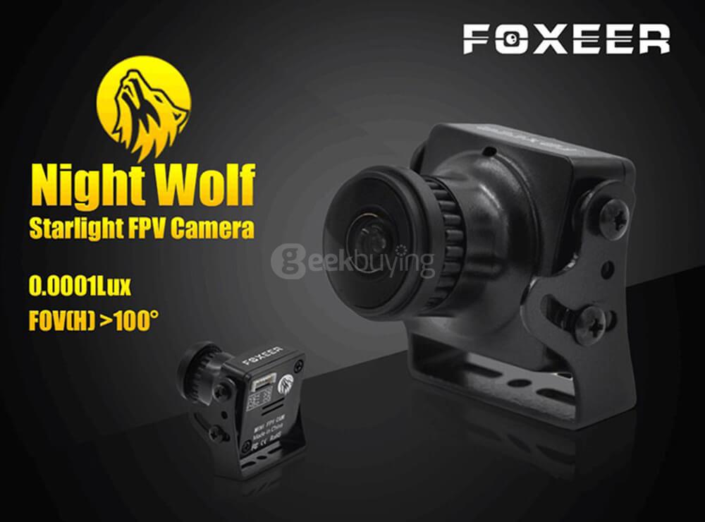 Foxeer Night Wolf 700TVL FPV Camera PAL Compatible with Foxeer Raceband Transmitter for FPV Drone Qav250 - Black