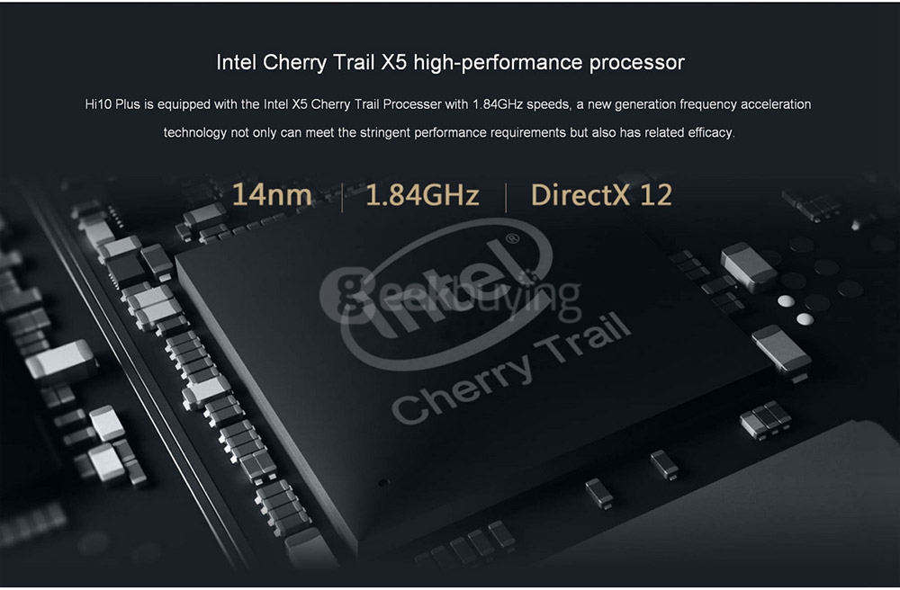 CHUWI Hi10 Plus Tablet PC 10.8 inch Windows 10 + Remix OS 2.0 4GB/64GB Intel Cherry Trail Z8300 Quad Core 1.84GHz IPS 1920*1280 Type-C - Gray
