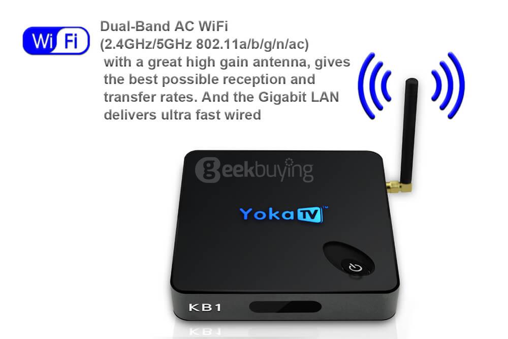 YOKATV KB1 Amlogic S905X 2G/16G Android 6.0 Marshmallow TV BOX 802.11AC WIFI LAN Bluetooth4.0 2 HDMI IN 1 HDMI Out