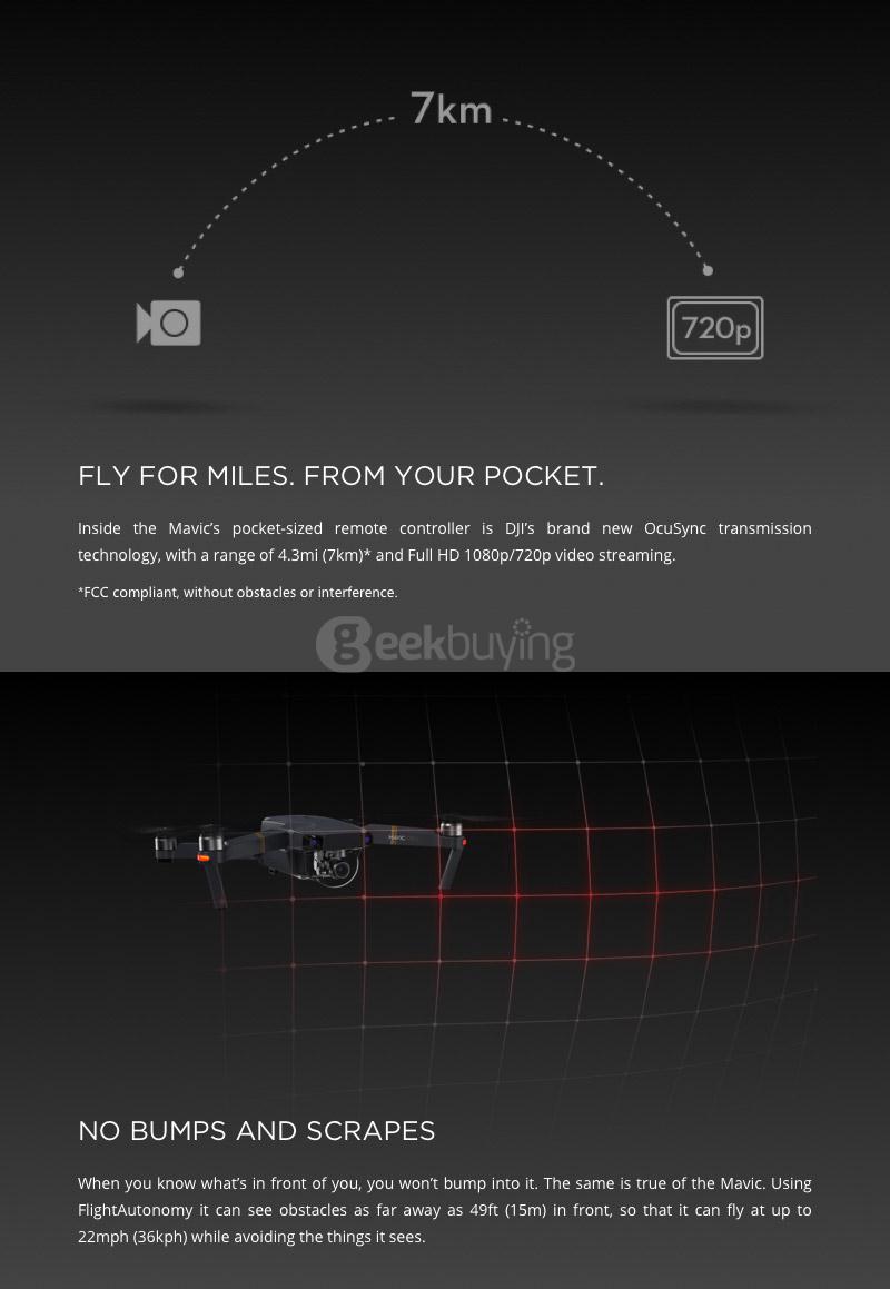 DJI Mavic Pro Fly More Combo WIFI 4K UHD Camera GPS Obstacle Avoidance Mini Foldable Quadcopter RTF