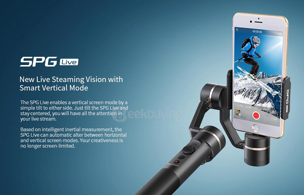 Feiyu Tech FY-SPG Live 3-Axis Handheld Steady Gimbal for 4-5.5 Inches Smartphones Iphone 6s+ 6s Samsung Xiaomi