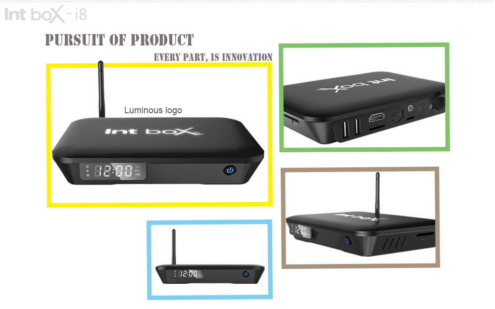 Int Box i8 Android 6.0 Amlogic S912 KODI 4K TV BOX 2G/8G 802.11ac WIFI 1000M LAN Bluetooth LED Display