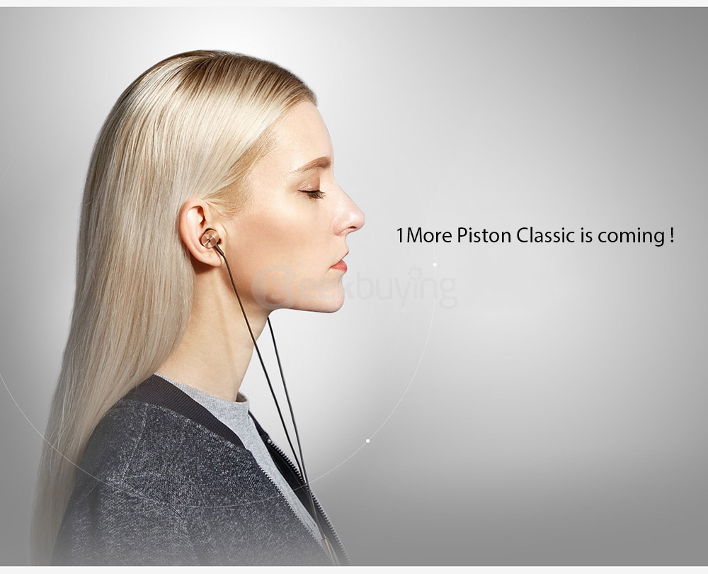 Original Xiaomi 1More Piston Classic In-Ear Wired Earphones with Microphone & Remote for Android iOS - Gray