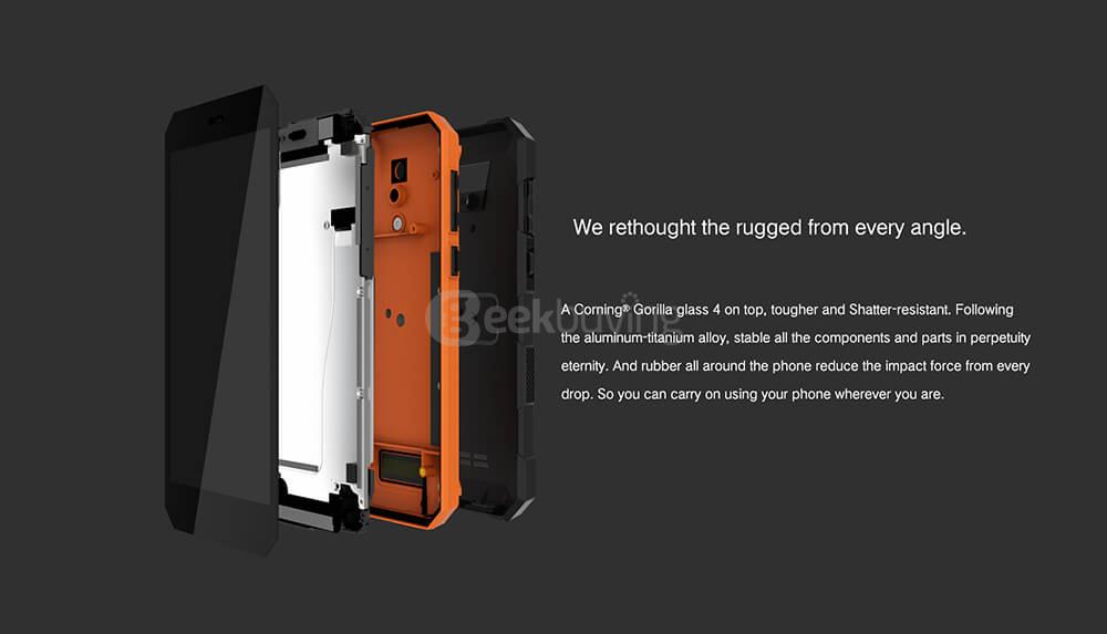 NOMU S10 IP68 Waterproof 5.0inch HD Android 6.0 4G LTE Rugged Phone MT6737T Quad-core 1.5GHz 2GB 16GB 13.0MP 5000mAh Battery OTG - Orange