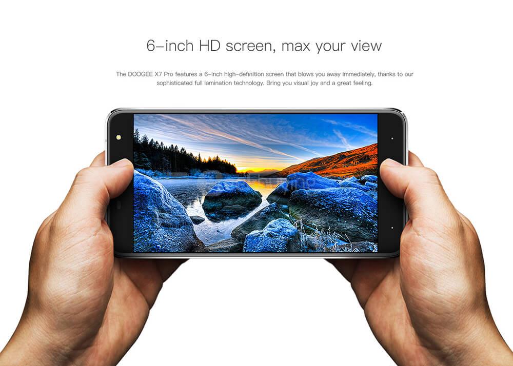 [HK Stock]Doogee X7 Pro 6.0 inch HD Android 6.0 4G LTE Smartphone MT6737 Quad Core 1.3GHz 2GB RAM 16GB ROM 13.0MP VR Supported OTG Fast Charge - Gold