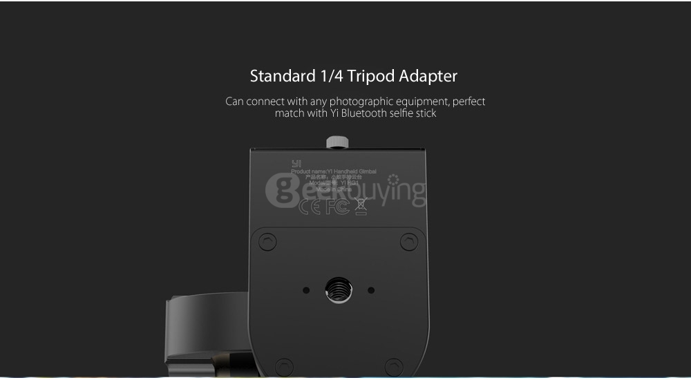 [HK Stock][Official International Version] Xiaoyi YI 3-axis Handheld Gimbal Stabilizer YI 4K Action Camera Kit Ambarella A9SE75 Sony IMX377 12MP 155&lrm; Degree 1400mAh EIS LDC Sport Camera - Black