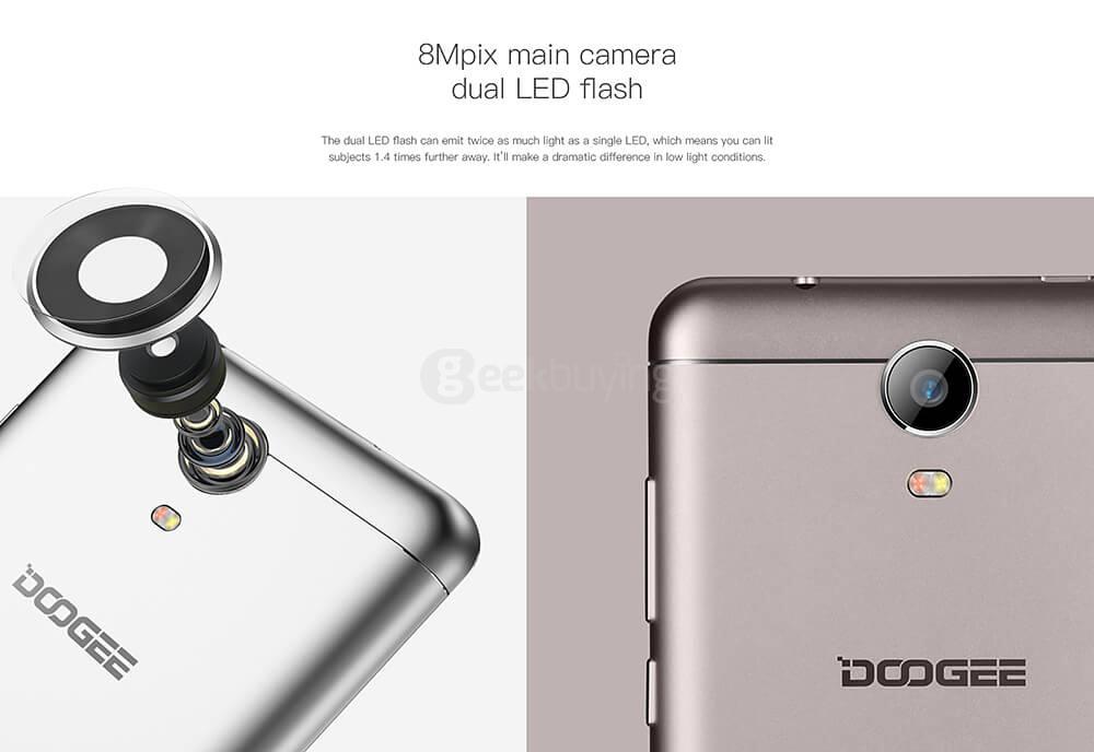 [HK Stock]Doogee X7 Pro 6.0 inch HD Android 6.0 4G LTE Smartphone MT6737 Quad Core 1.3GHz 2GB RAM 16GB ROM 13.0MP VR Supported OTG Fast Charge - Silver