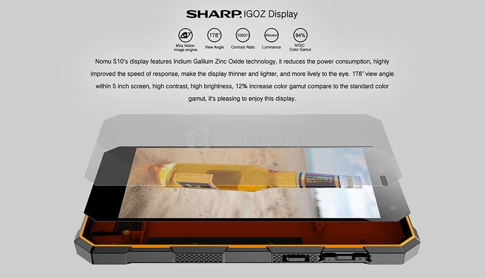 [HK Stock]NOMU S10 IP68 Waterproof 5.0inch HD Android 6.0 4G LTE Rugged Phone MT6737T Quad-core 1.5GHz 2GB 16GB 13.0MP 5000mAh Battery OTG - Orange