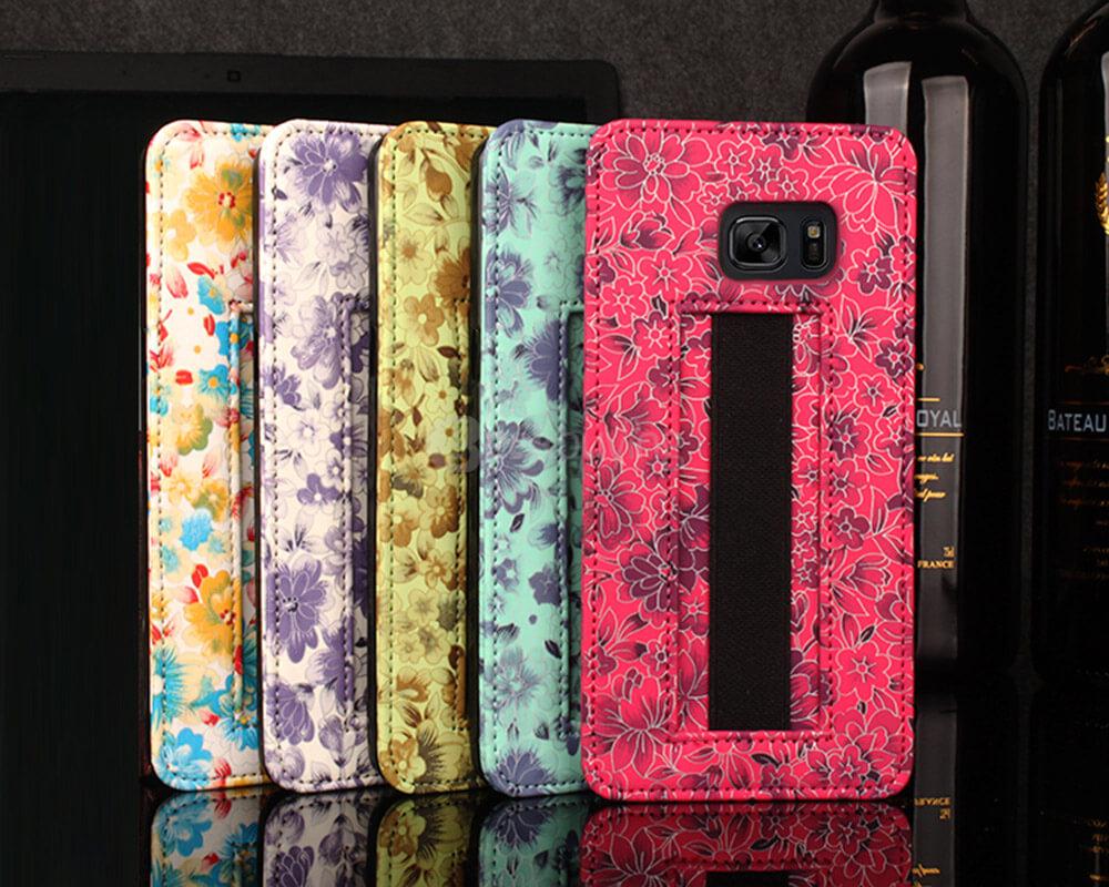 Flower Wallet And Leather Case Two-in-one Phone Cover Protective Case With Pocket For iPhone 7 Plus - Blue