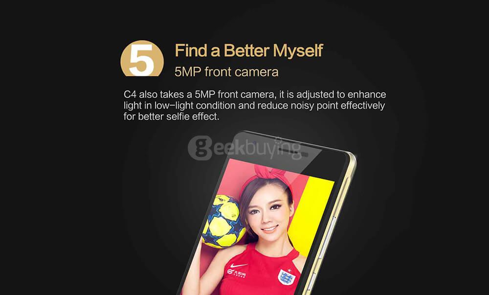 [HK Stock]Oukitel C4 5.0inch HD Android 6.0 4G LTE Smartphone MT6737 Quad Core 1.3 GHz 1GB RAM 8GB ROM 5.0MP Camera WIFI GPS  - Black