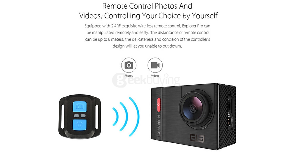 Elephone Explorer Pro 2.0inch TFT 4K 12MP NTK96660  WiFi Action Camera with 170 / 120 / 90 Wide Angles  Voice Broadcast Sports Camera with 2.4G Remote Controller  -  Silver