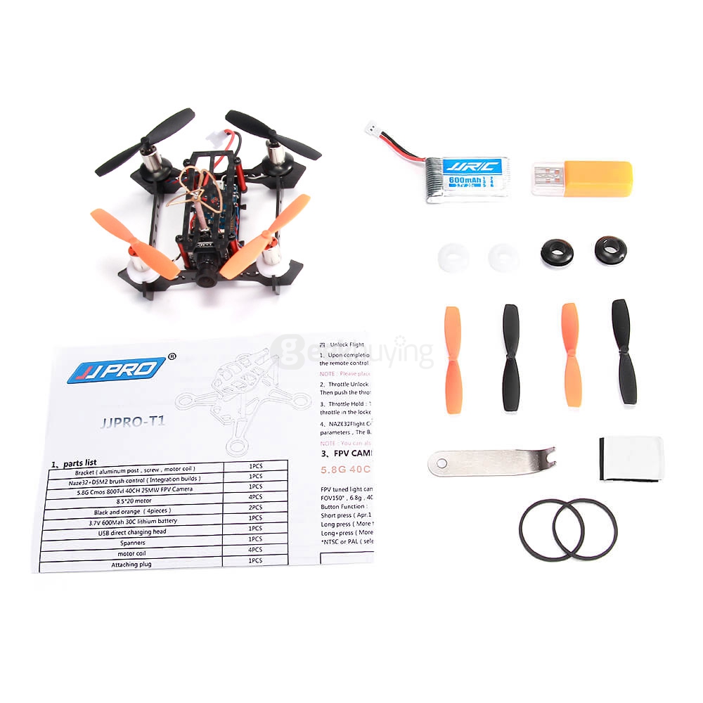 JJPRO T2 Alien 85mm Micro FPV Racing Quadcopter 800TVL Camera DSM2/DSMX NAZA32 Flight Controller - BNF Based