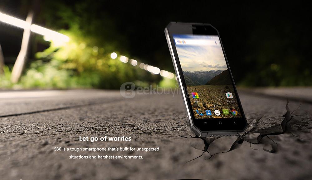 [HK Stock]NOMU S30 IP68 Waterproof 5.5inch FHD Android 6.0 4G LTE Rugged Phone MT6755 Octa-core 2.0GHz 4GB 64GB 16.0MP 5000mAh Battery NFC OTG - Black
