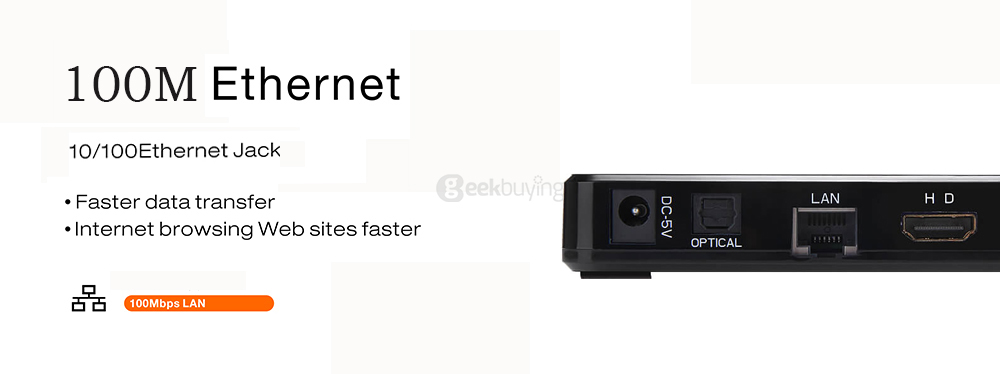 M9+ Amlogic S905X 4K KODI Preinstaled Android 6.0 TV BOX 1G/8G 802.11b/g/n LAN Bluetooth