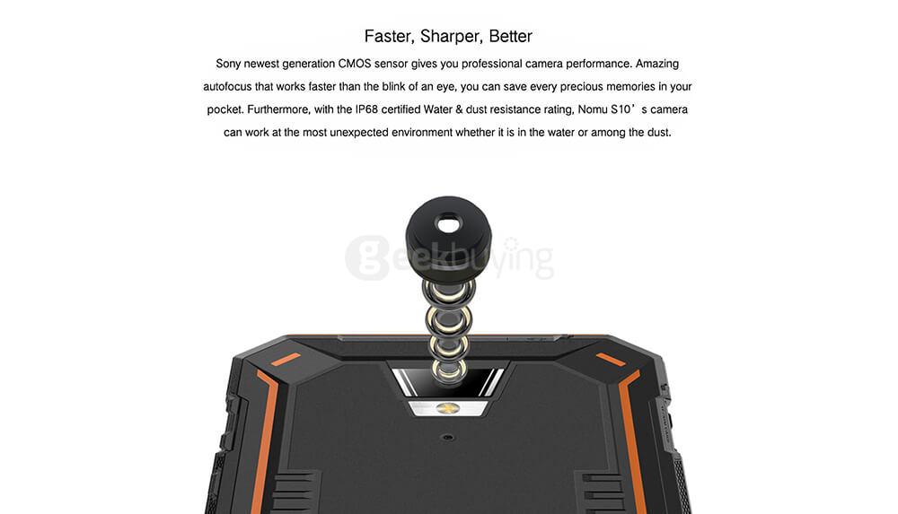[HK Stock]NOMU S10 IP68 Waterproof 5.0inch HD Android 6.0 4G LTE Rugged Phone MT6737T Quad-core 1.5GHz 2GB 16GB 13.0MP 5000mAh Battery OTG - Orange