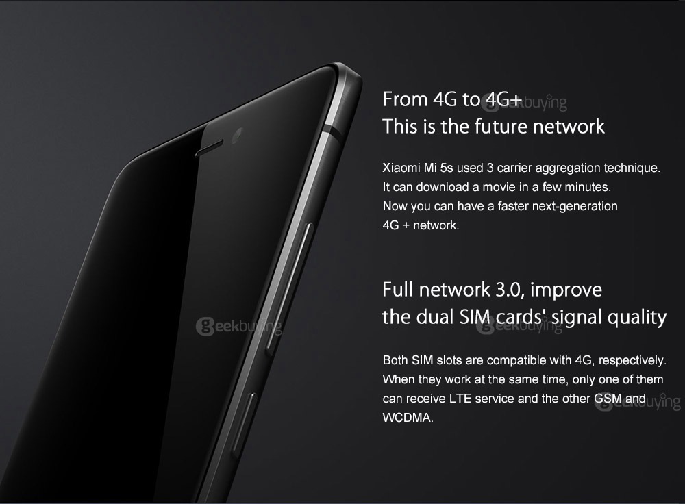 [Spain Stock]Xiaomi Mi 5S 5.15inch FHD MIUI 8 Android 6.0 4G LTE Smartphone Qualcomm Snapdragon 821 Quad Core 4GB 32GB 12.0MP Ultrasonic Touch-ID NFC Type-C - Silver