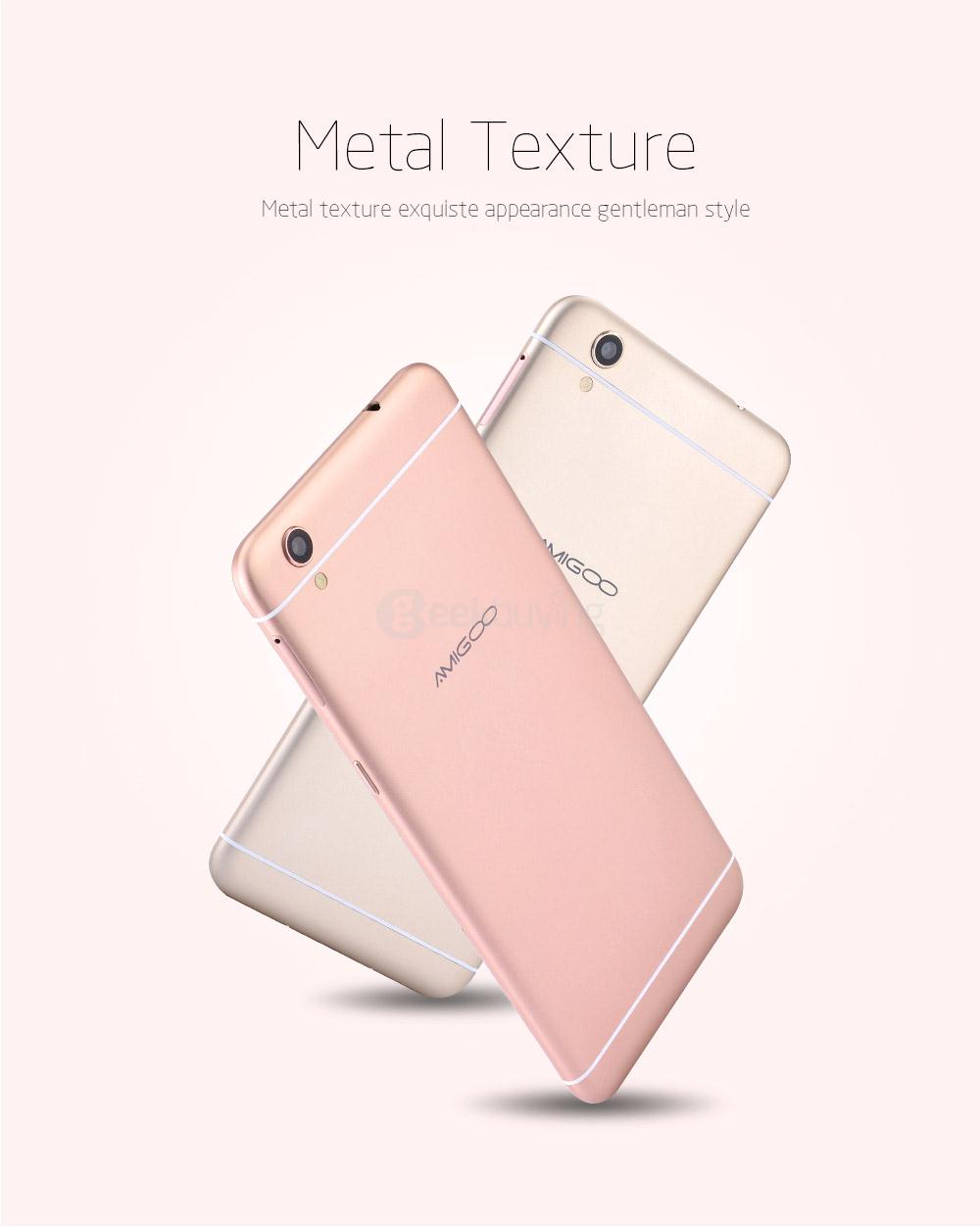 AMIGOO R9 Max 6.0inch 2.5D Screen Android 5.1 3G Smartphone MT6580 Quad Core 1.3GHz 1GB RAM 8GB ROM 8.0MP Bluetooth WIFI GPS - Rose Gold