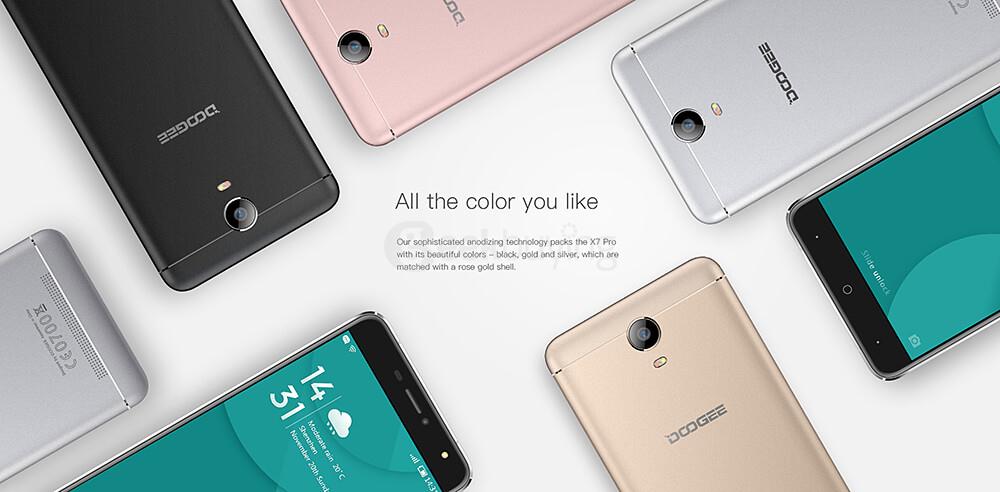 [HK Stock]Doogee X7 Pro 6.0 inch HD Android 6.0 4G LTE Smartphone MT6737 Quad Core 1.3GHz 2GB RAM 16GB ROM 13.0MP VR Supported OTG Fast Charge - Gold