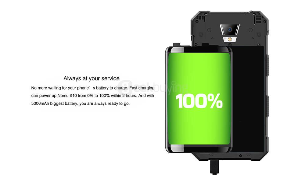 [HK Stock]NOMU S10 IP68 Waterproof 5.0inch HD Android 6.0 4G LTE Rugged Phone MT6737T Quad-core 1.5GHz 2GB 16GB 13.0MP 5000mAh Battery OTG - Orange