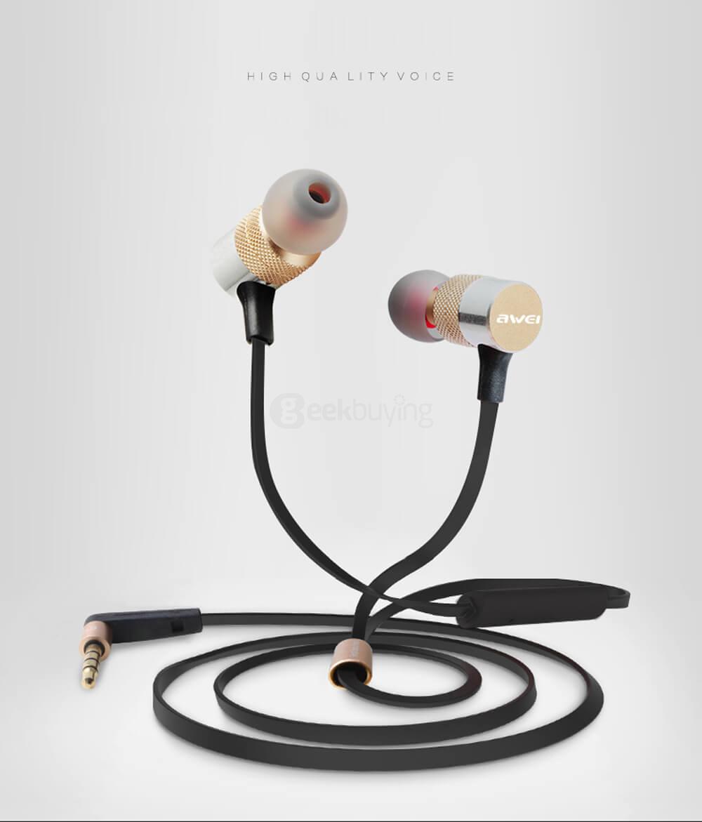 AWEI ES20TY HiFi Music Wired Earphones with Microphone Black