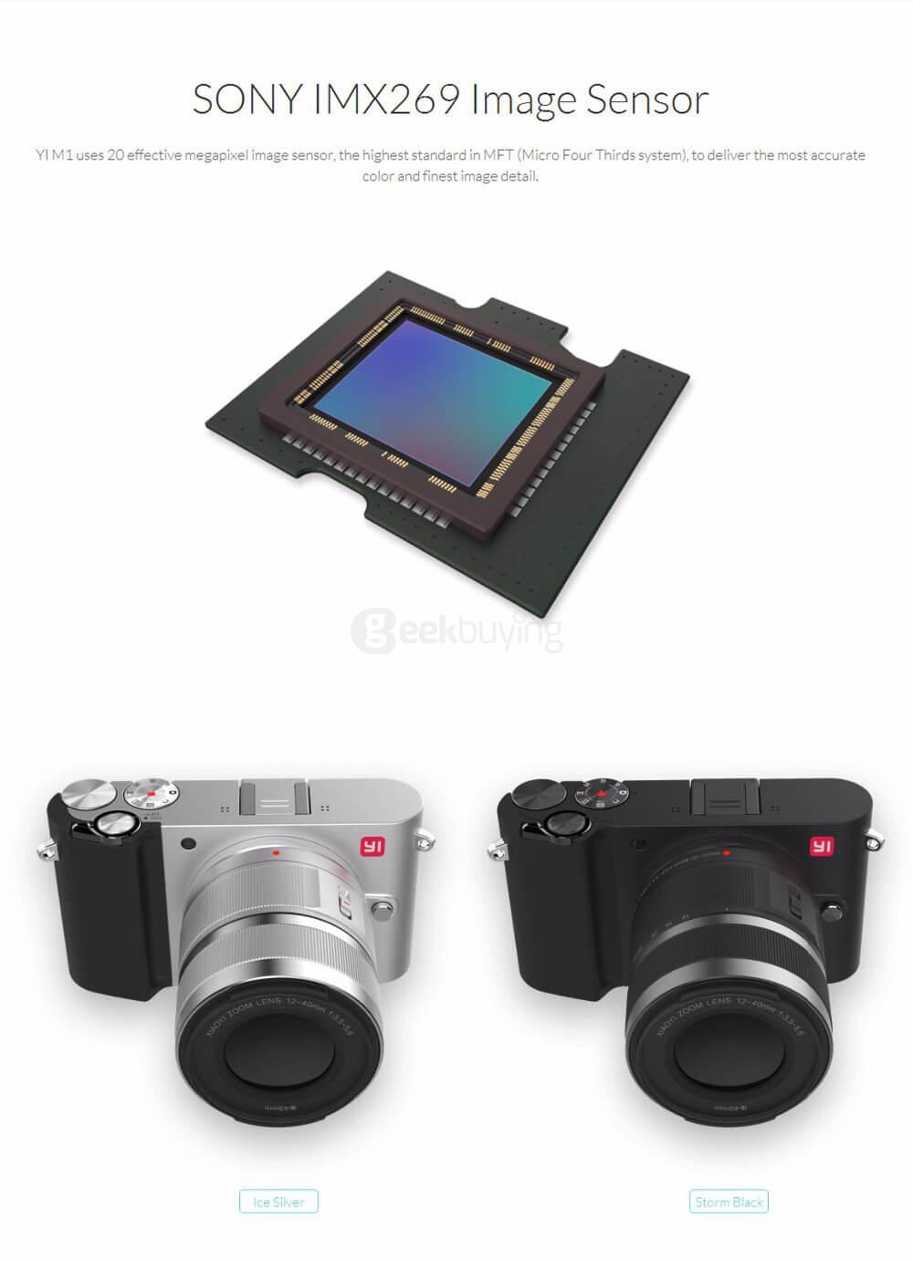 [HK Stock]Original YI M1 Mirrorless Camera WiFi 4K Camera Standard Lens IMX269 Sensor 20MP 3.0