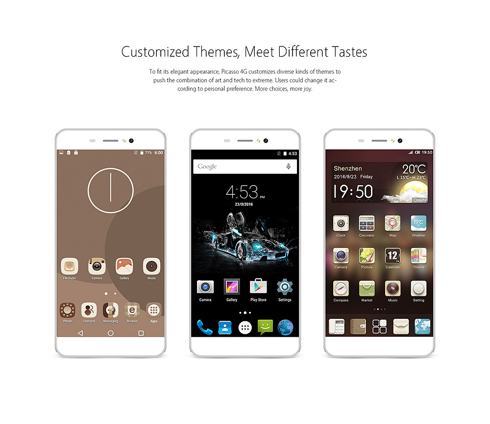 [HK Stock]Bluboo Picasso 4G 5.0inch IPS HD Android 6.0 Smartphone MT6735 Quad Core 1.0GHz 2GB RAM 16GB ROM 8.0MP 13.0MP NFC - Gold