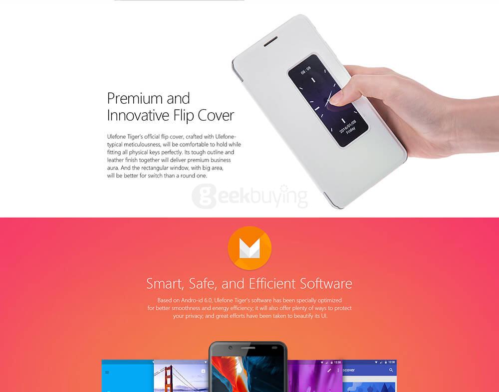 [HK Stock]Ulefone Tiger 5.5inch HD Android 6.0 4G LTE Smartphone MT6737 Quad Core 1.3GHz 2GB RAM 16GB ROM 13.0MP Touch ID OTG 4200mAh Battery - Gray