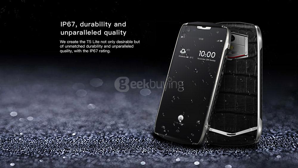 [HK Stock]Doogee T5 LITE 5.0inch HD Android 6.0 IP67 Waterproof Business Sport Phone MT6735 Quad Core 1.0GHz 2GB 16GB 5.0MP 8.0MP OTG 4500mAh Battery - Black