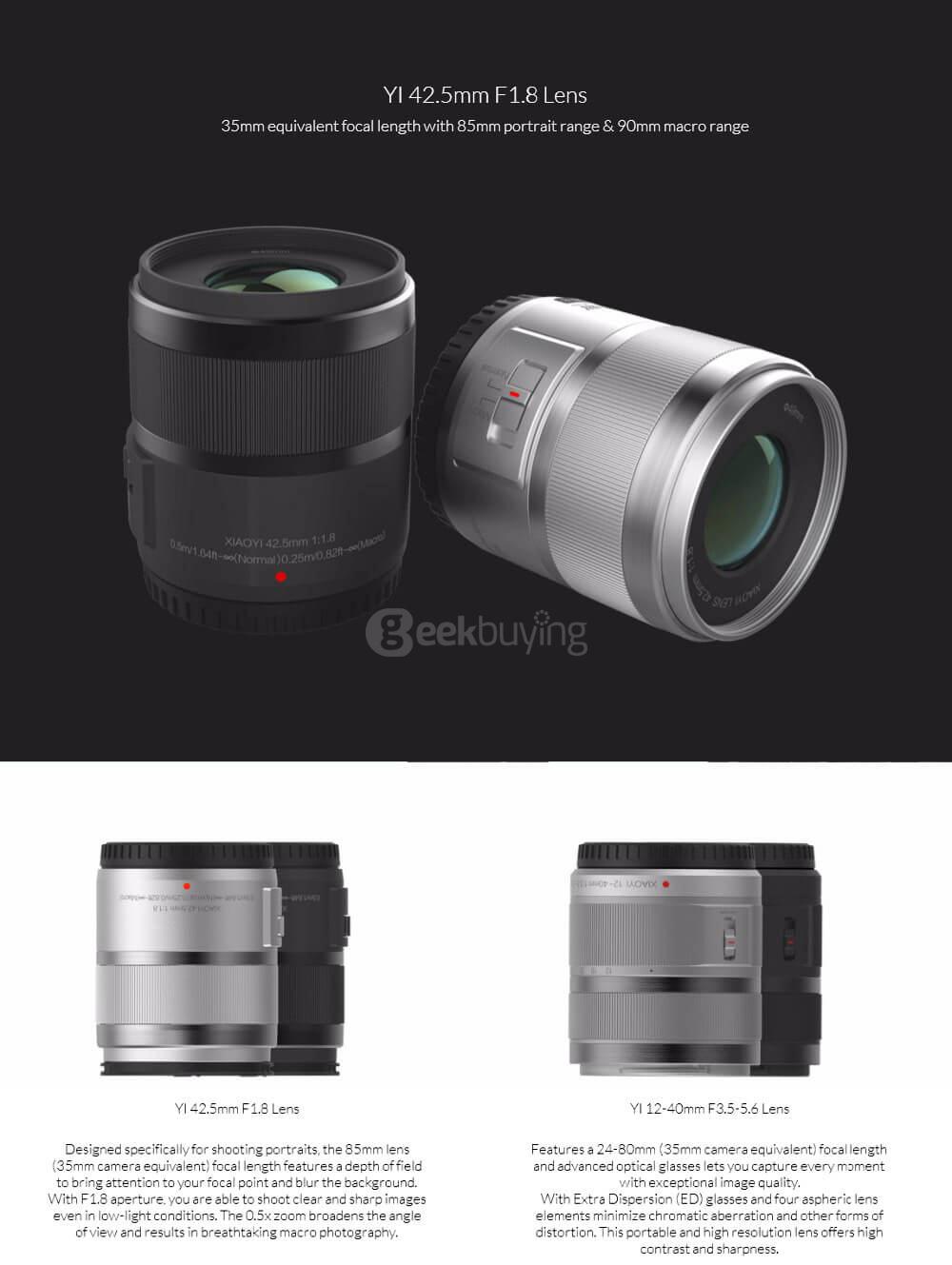 [HK Stock]Original YI M1 Mirrorless Camera WiFi 4K Camera Standard Lens IMX269 Sensor 20MP 3.0