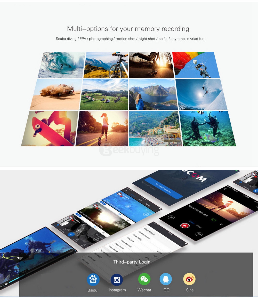 Original SJCAM SJ7 STAR 4K WIFI Action Camera SONY IMX117 CMOS 2.0